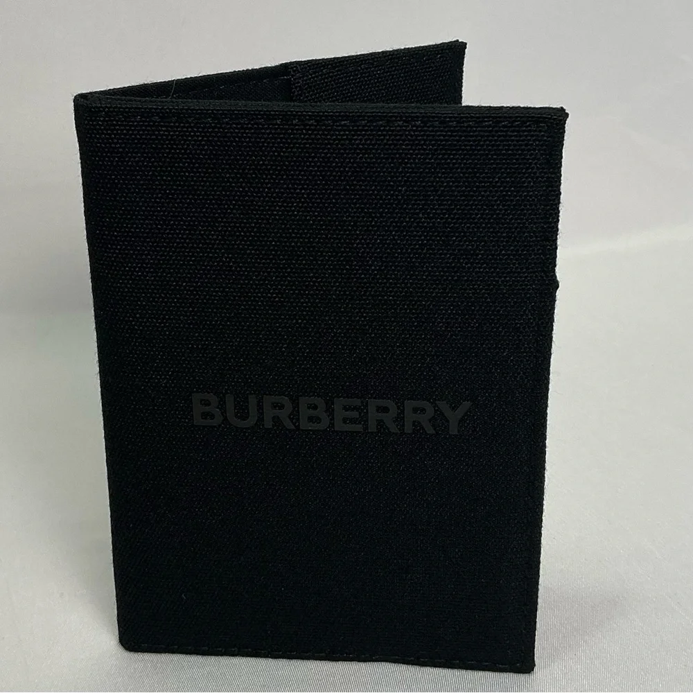 Burberry Black Canvas Passport Card Holder